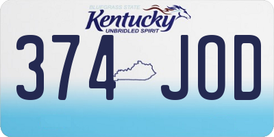 KY license plate 374JOD