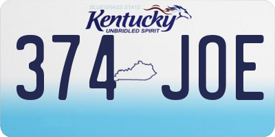KY license plate 374JOE