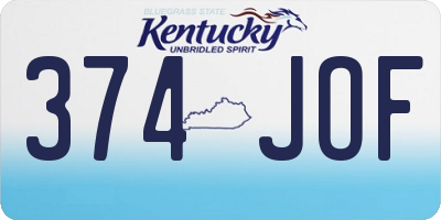 KY license plate 374JOF