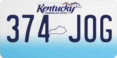KY license plate 374JOG