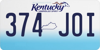 KY license plate 374JOI
