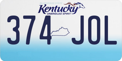 KY license plate 374JOL