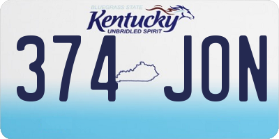 KY license plate 374JON