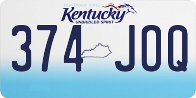 KY license plate 374JOQ
