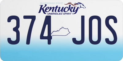 KY license plate 374JOS