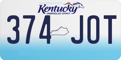 KY license plate 374JOT