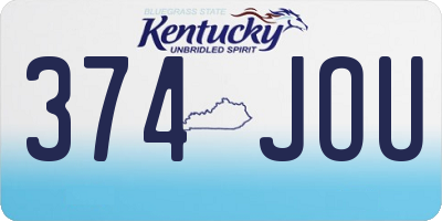 KY license plate 374JOU