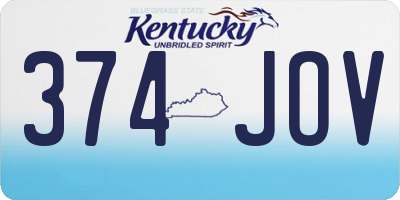 KY license plate 374JOV