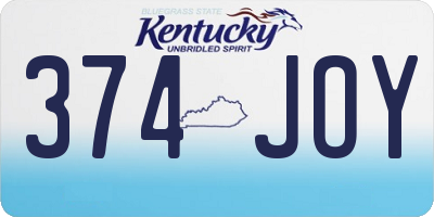KY license plate 374JOY