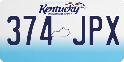KY license plate 374JPX