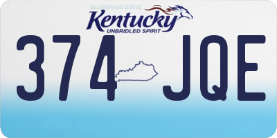 KY license plate 374JQE