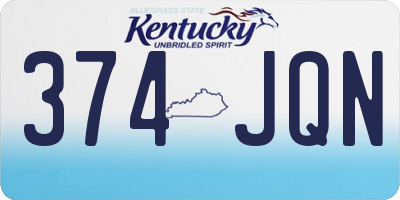 KY license plate 374JQN