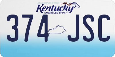 KY license plate 374JSC