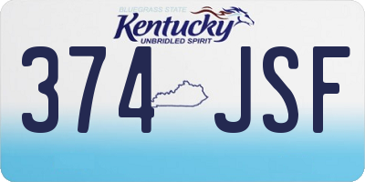 KY license plate 374JSF