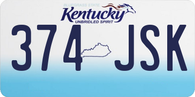 KY license plate 374JSK