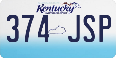 KY license plate 374JSP