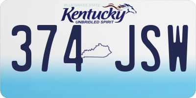 KY license plate 374JSW