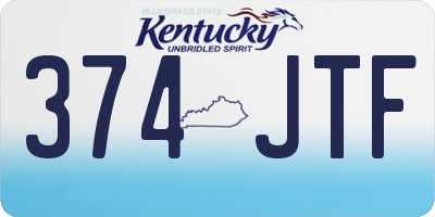 KY license plate 374JTF