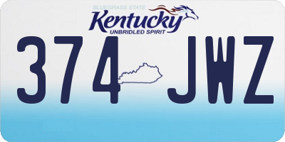 KY license plate 374JWZ