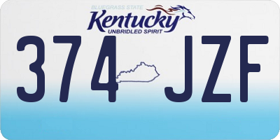 KY license plate 374JZF