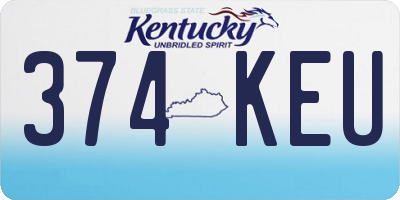 KY license plate 374KEU