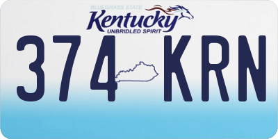 KY license plate 374KRN