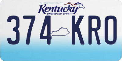 KY license plate 374KRO