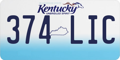 KY license plate 374LIC