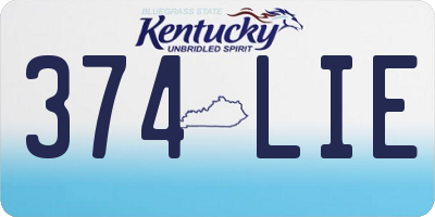 KY license plate 374LIE