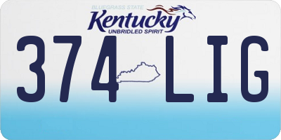 KY license plate 374LIG
