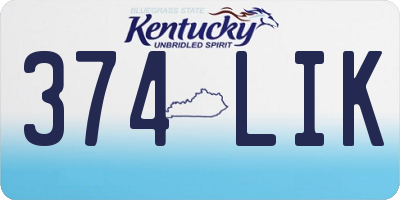KY license plate 374LIK
