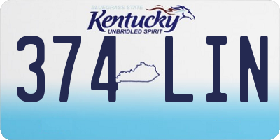 KY license plate 374LIN
