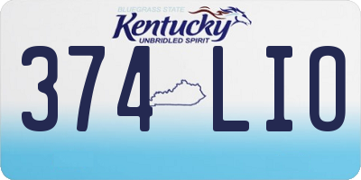 KY license plate 374LIO