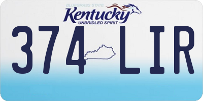 KY license plate 374LIR