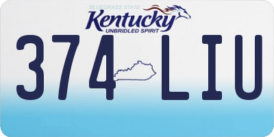 KY license plate 374LIU