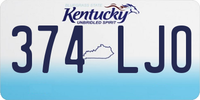 KY license plate 374LJO
