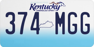 KY license plate 374MGG