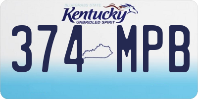 KY license plate 374MPB