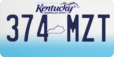 KY license plate 374MZT