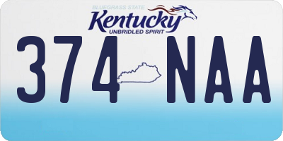 KY license plate 374NAA