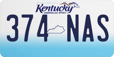 KY license plate 374NAS