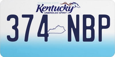 KY license plate 374NBP