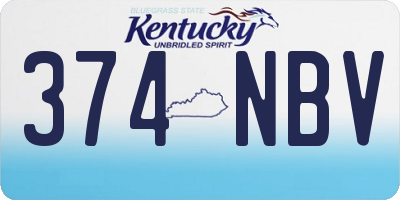 KY license plate 374NBV