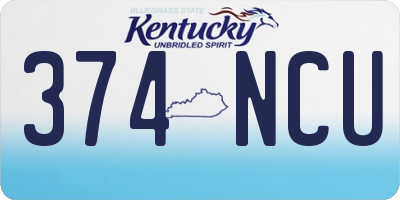 KY license plate 374NCU