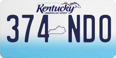 KY license plate 374NDO
