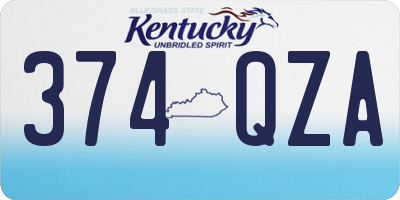 KY license plate 374QZA