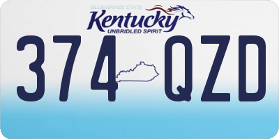 KY license plate 374QZD