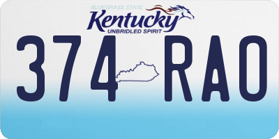 KY license plate 374RAO
