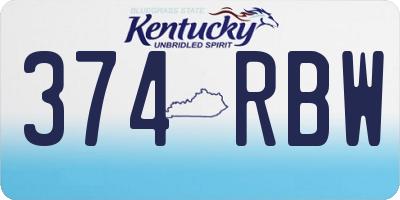 KY license plate 374RBW