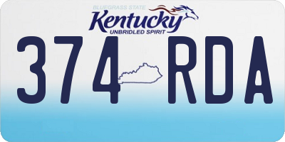 KY license plate 374RDA